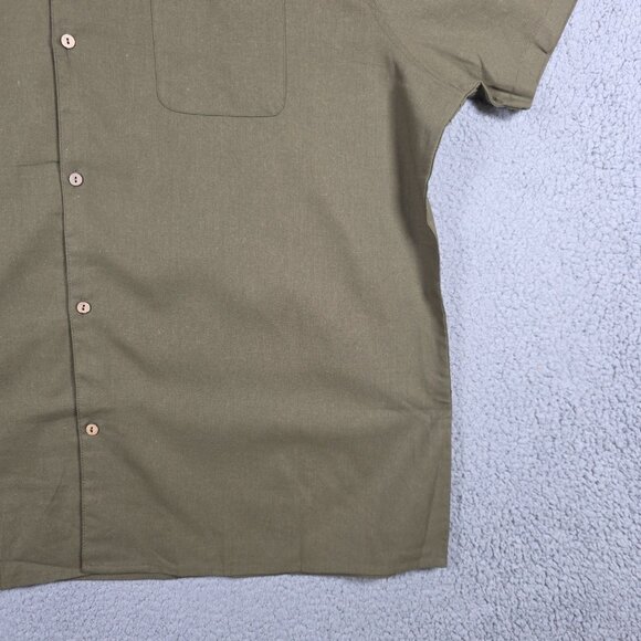 Coofandy Shirt Mens Size 3XL Open Camp Collar Linen Blend Canvas Beach SS NWT - Picture 4 of 11